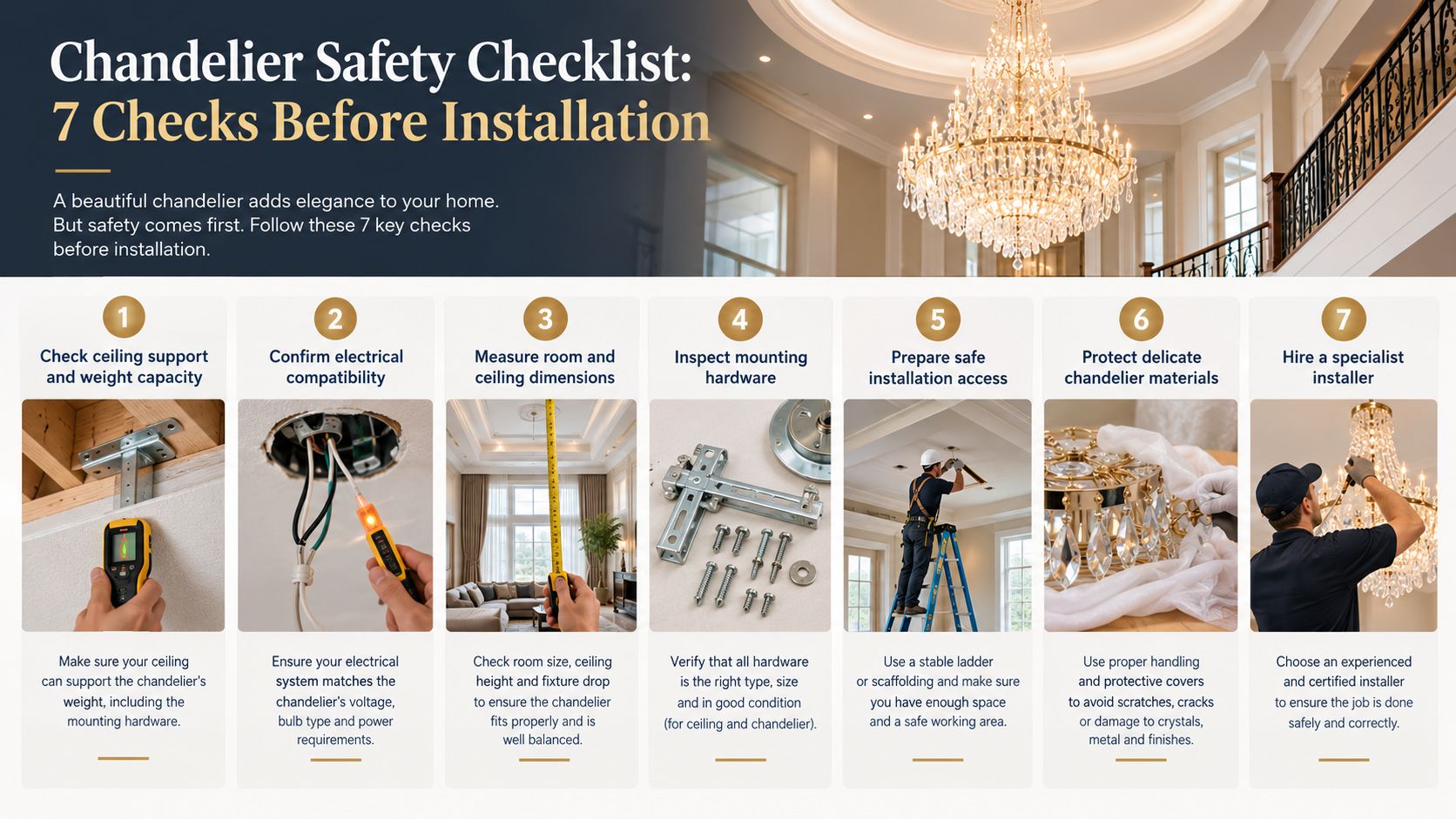 Chandelier Safety Checklist: 7 Things Homeowners Should Check Before Installation